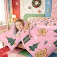 thumbnail image 4 of Manfei Christmas Happy Holiday 7 Pieces Full Size Bedding Sets,Rustic Animals Full Size Bed in a Bag,Pink Reversible, 4 of 7