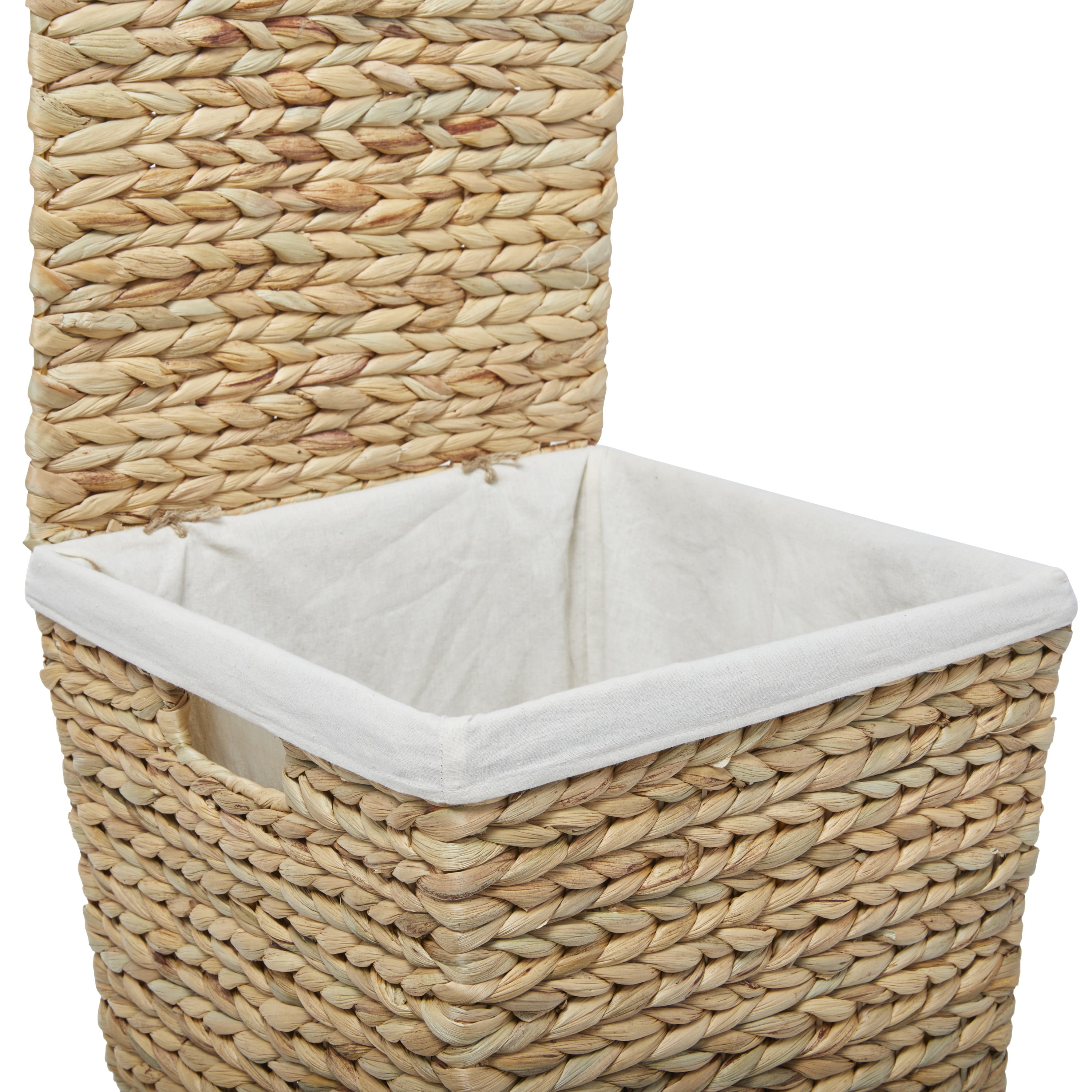 CosmoLiving by Cosmopolitan 22", 18"H Light Brown Seagrass Handmade Storage Basket with Liner and Matching Tops, 2-Pieces