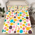 thumbnail image 2 of Manfei Abstract Circle Full Size Sheets,Multicolor Circular Bed Sheets,Colorful Polka Dots Sheet Sets For Teens,Super Cozy Room Decor,4 Pieces, 2 of 7