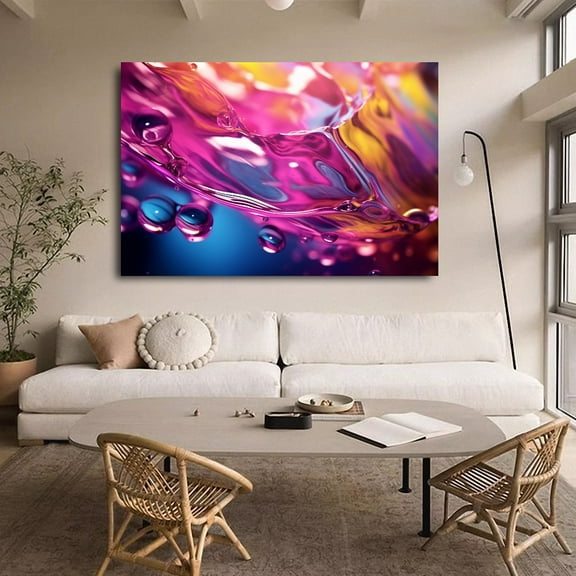 A Wavy Shape Of Purple And Orange Canvas Poster Bedroom Decor Sports Landscape Office Room Decor Gift,Frame-style,08x12inch(20x30cm)