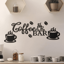 Coffee Bar Decor Coffee Signs, Metal Rustic Sign Hanging Wall Decor Metal Wall Art for Home Office Kitchen