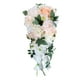 thumbnail image 3 of Ramo de novia de boda, flores de rosas artificiales de novia, ramo de flores falsas de , ramo en cascada Boho rústico, 3 of 9