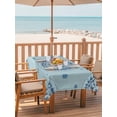 thumbnail image 2 of Outdoor Tablecloth with Umbrella Hole for Patio/Picnic/Party/Camping, Blue Floral Waterproof Table Cloth Rectangle Table Cover Washable, Farmhouse Abstract Country Flowers Art (60"x 84"), 2 of 8