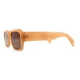 thumbnail image 3 of Hipster Gentlemens Beveled Rectangle Fashion Plastic Sunglasses Beige Brown, 3 of 4