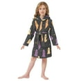 thumbnail image 6 of FORMRS Niños Bathrobe Unisex Hooded Robe Soft Plush Pajamas Sleepwear, Size 10-12T, Black Halloween Ghosts, 6 of 7