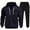 Navy#9527, variant on BOOMNY Mens Track Suits Solid Color Hoodies Sweatpants 2Pcs Gym Sweat Suits Running Jogging Fall Winter Athletic Tracksuit Outfits
