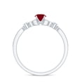 thumbnail image 2 of Rosec Jewels Ruby Diamond Engagement Ring for Women - Vintage Style Ring - AAA Quality Certified - with Jewelry Box, 925 Sterling Silver, US 4.00, 2 of 8