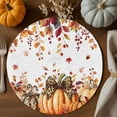 thumbnail image 2 of Fall Round Placemats Set of 4 Orange Leopard Pumpkin Place Mats Thanksgiving Woven Placemat Autumn Maple Leaves Berry Circle Braided Table Mat for Kitchen Dining Table Party Home Decor 15 Inch, 2 of 9