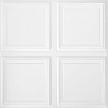 Armstrong 2x2 RAISED PANEL Acoustic Ceiling Tiles for Suspended Ceiling Grids, 6-tiles per pack, White