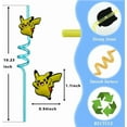 thumbnail image 3 of Pikachu Pokemon Party Favors Drinking Straws Reusable Plastic Beverages Birthday Supplies Decoration 8pcs, 3 of 8