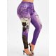 thumbnail image 2 of Más el tamaño del panel de Halloween del cordón de la impresión 3D Jeggings Rosegal Leggings de talla grande, 2 of 5