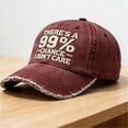thumbnail image 7 of VLOOCKLW Baseball Cap “There’s A 99% Chance I Don’t Care” Funny Letter Design Adjustable Dad Hat Vintage Distressed Casual Daily Sun Hat, 7 of 7