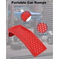 thumbnail image 5 of 8" Lift Solid Steel Car Ramp 8000 Lbs Capacity, 2000 Lbs Per Ramps, Heavy Duty Truck Ramps for Car Repair or Vehicle Maintenance, 2 Pack Car Ramps, Red, 5 of 9