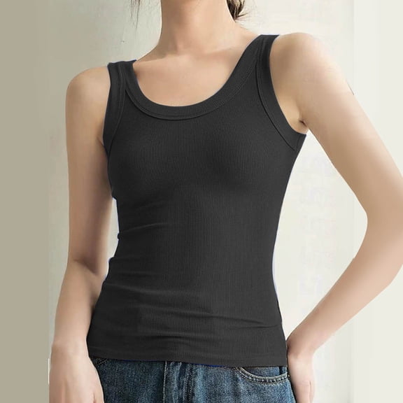 Wiyuqeen Women's Ribbed Knit Tank Tops Sleeveless Stretchy Camisole Soft Breathable Summer Slim Fit Casual Shirt for Layering