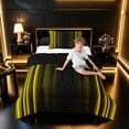 thumbnail image 3 of meiyoeat Modern Gold Striped Twin Comforter Sets, Luxury Dark Gradient Bedding Set for Boys, Gold, Black Reversible 2pcs, 1 Comforter and 1 Pillowcase, 3 of 6