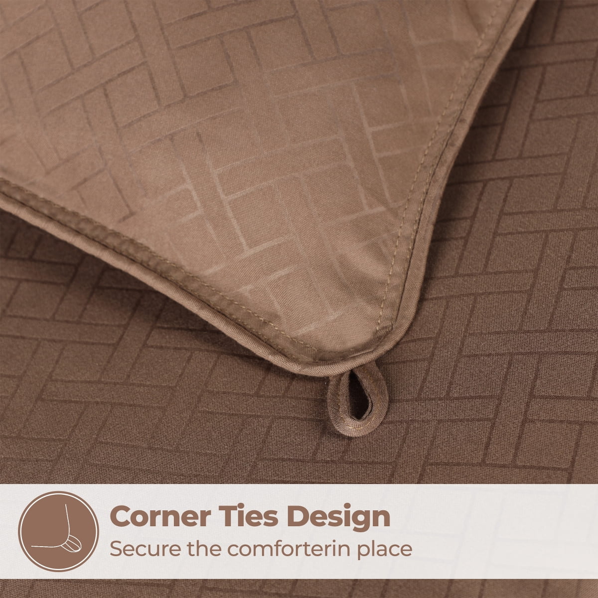 Superior Basketweave Plush Down Alternative Comforter, Full/Queen, Taupe