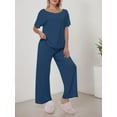 thumbnail image 5 of Weardear Womens Pajama Sets Casual Long Sleeve Lounge Sets Comfy Soft Cozy Pullover Tops, 5 of 7