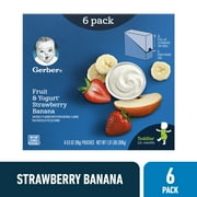 Gerber Fruit & Yogurt, Strawberry Banana Toddler Food, 3.5 oz Pouches (6 Pack)