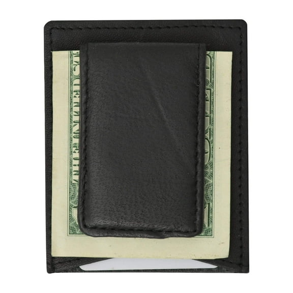 Mens Genuine Leather Magnetic Money Clip Credit Card Holder Wallet 910R (C)
