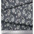 thumbnail image 2 of Soimoi Rayon Crepe Fabric Leaves & Floral Block Fabric Prints by Yard 46 Inch Wide, 2 of 3