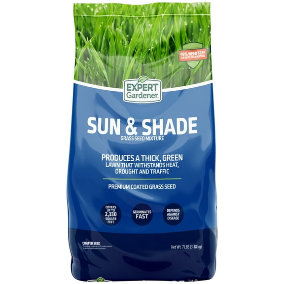 Expert Gardener Sun & Shade Southern Grass Seed Mix, for Sun to Partial Shade, 7 lb.