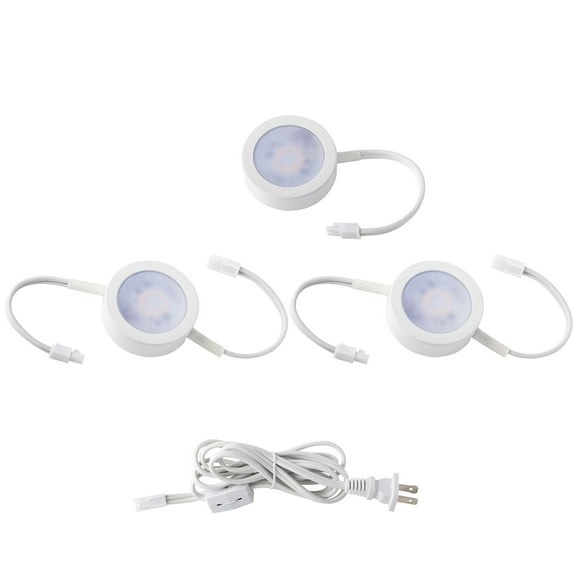 WAC Lighting 3-Light LED Aluminum Puck Lights with Roll Switch 3-CCT in White