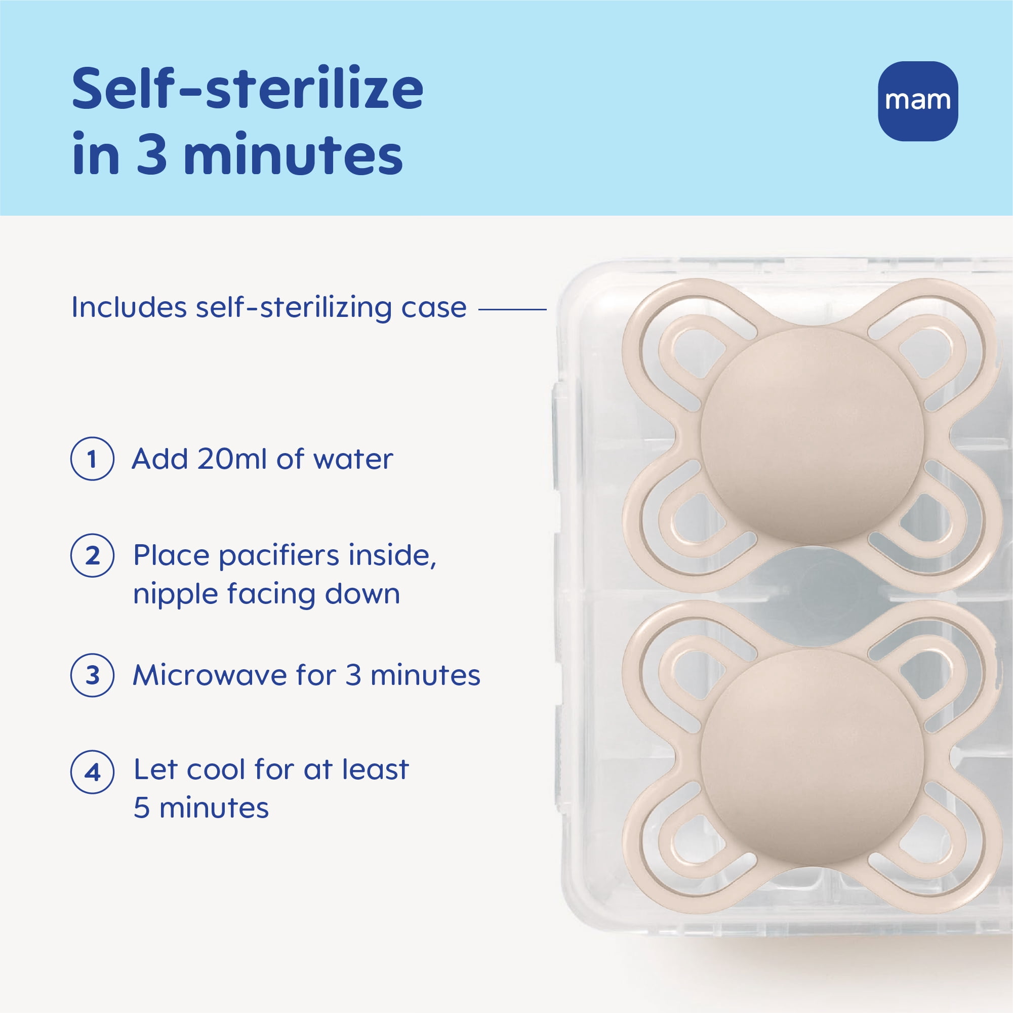 MAM Perfect Start Pacifier, 0-2 Months, Boy, 2 Pack