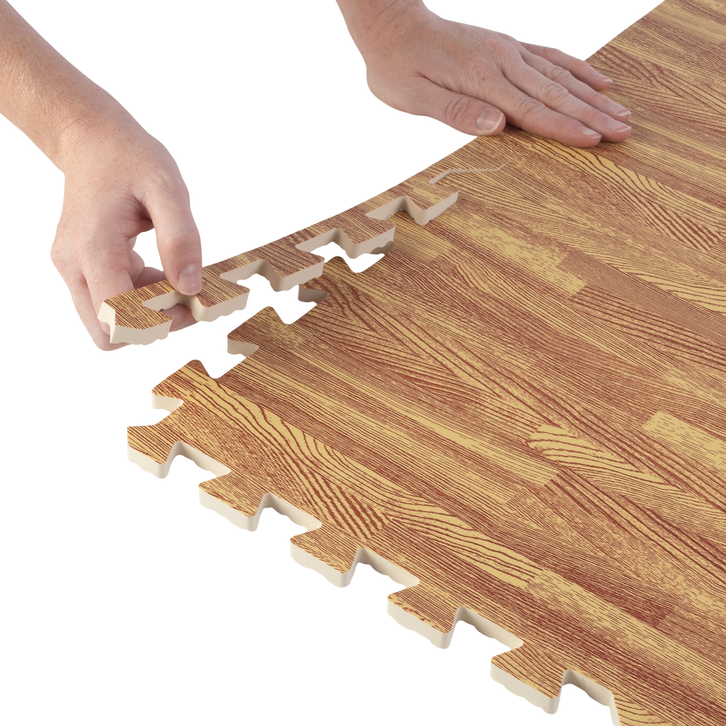 Stalwart EVA Foam Floor Tiles 6-Pack 24 SQFT interlocking Woodgrain Mats