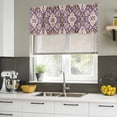 thumbnail image 5 of Purple Boho Valances for Windows, Decorative Rod Pocket Window Valance Curtains, Ethnic Southwest Country Flowers Motifs Short Curtain Drapes for Kitchen/Bathroom/Living Room, 2 Panels, 42" W x 12" L, 5 of 8