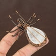 thumbnail image 4 of Natural Rainbow Moonstone Gemstone Copper Wire Wrap Spider Pendant 2.56", 4 of 4
