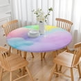 thumbnail image 3 of Dreamy Pastel Sky Round Fitted Tablecloth with Elastic Edge,Dining Table Cover Waterproof,Outdoor Round Tablecloth for Camping,Dining,Indoor and Outdoor, 3 of 7