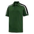 thumbnail image 5 of Yellow Rooster Men's Tricolor Shoulder Micropique Sport-Wick Polo Forest Green/ Black/ White S, 5 of 7