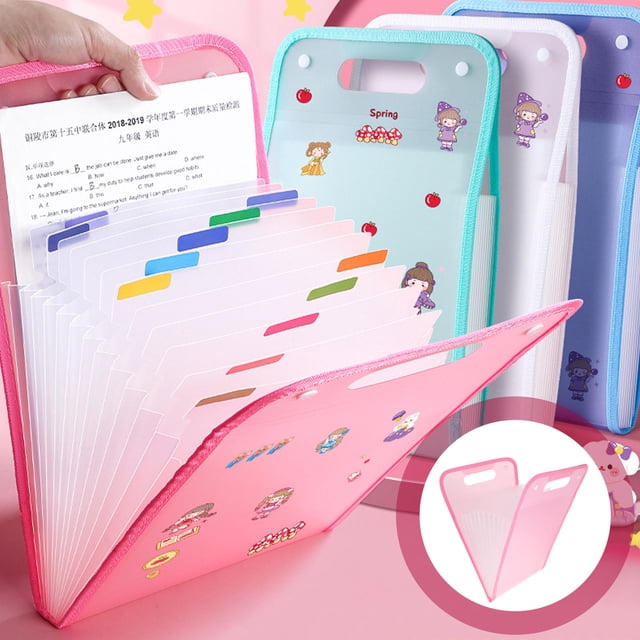 CIMAXIC Caja Organizadora De Archivos Rosa Con Contenido Transparente Y Protección Impermeable