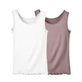 thumbnail image 1 of Timegard Womens Pajamas Top 2pc Plus Size Ruffle Tank Top Loose Soft Round Neck Casual Camis Homewear, 1 of 3