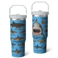 thumbnail image 2 of 1pc shark 30oz Tumbler with Straw & Handle - Insulated Stainless Steel Cup | Holiday Gift for Man Women (Christmas, Valentine's, Birthday), 2 of 7