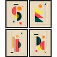 thumbnail image 3 of PixonSign Framed Wall Art, Mid-Century Abstract Shape Polygon Collage Artwork, Set of 4 Geometric Modern Prints Wall Decor, Contemporary Fine Wall Décor for Living Room, Bedroom - 8"x10" Black, 3 of 5
