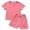Pink, variant on yillto Girls Summer Outfits 2 Piece Sets Short Sleeve Crewneck Shirts Tops and Shorts with Pockets