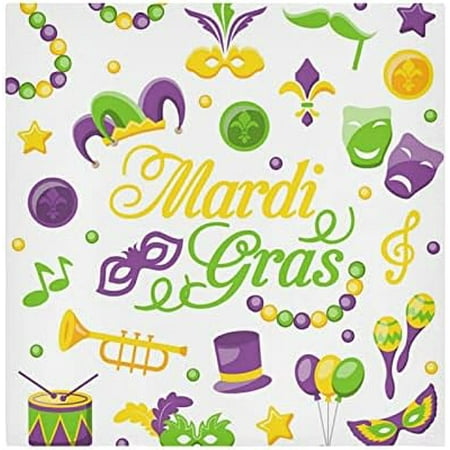 

Coolnut Mardi Gras Cloth Napkins Set of 6 Oversized Washable Reusable Polyester Dinner Table Napkins for Family Restaurant Party Decor 20 x 20