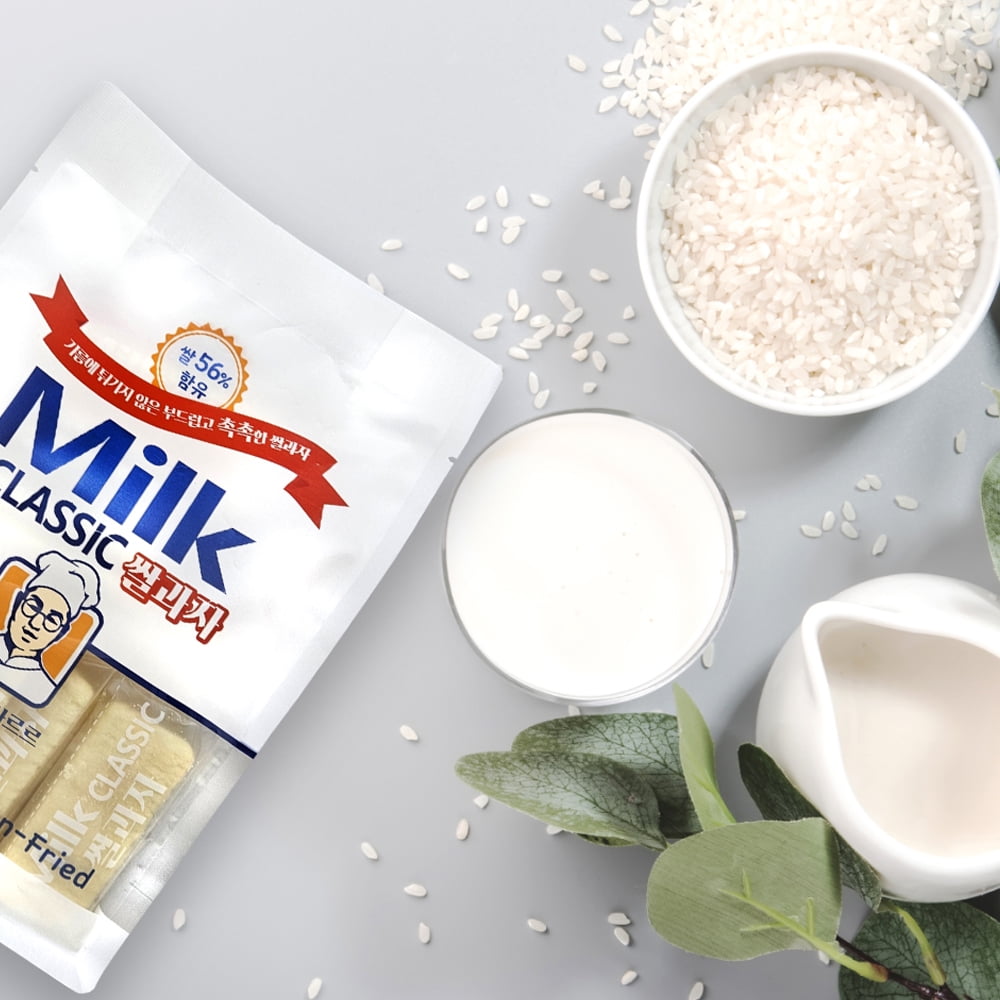 Milk Classic Korean Rice Snack, Sweet Crispy Rice Crackers, 24 Packs, 8.47 oz