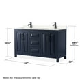 thumbnail image 7 of Wyndham Collection Wcv252560d-Vca-M24 Daria 60" Free Standing Double Basin Vanity Set -, 7 of 7