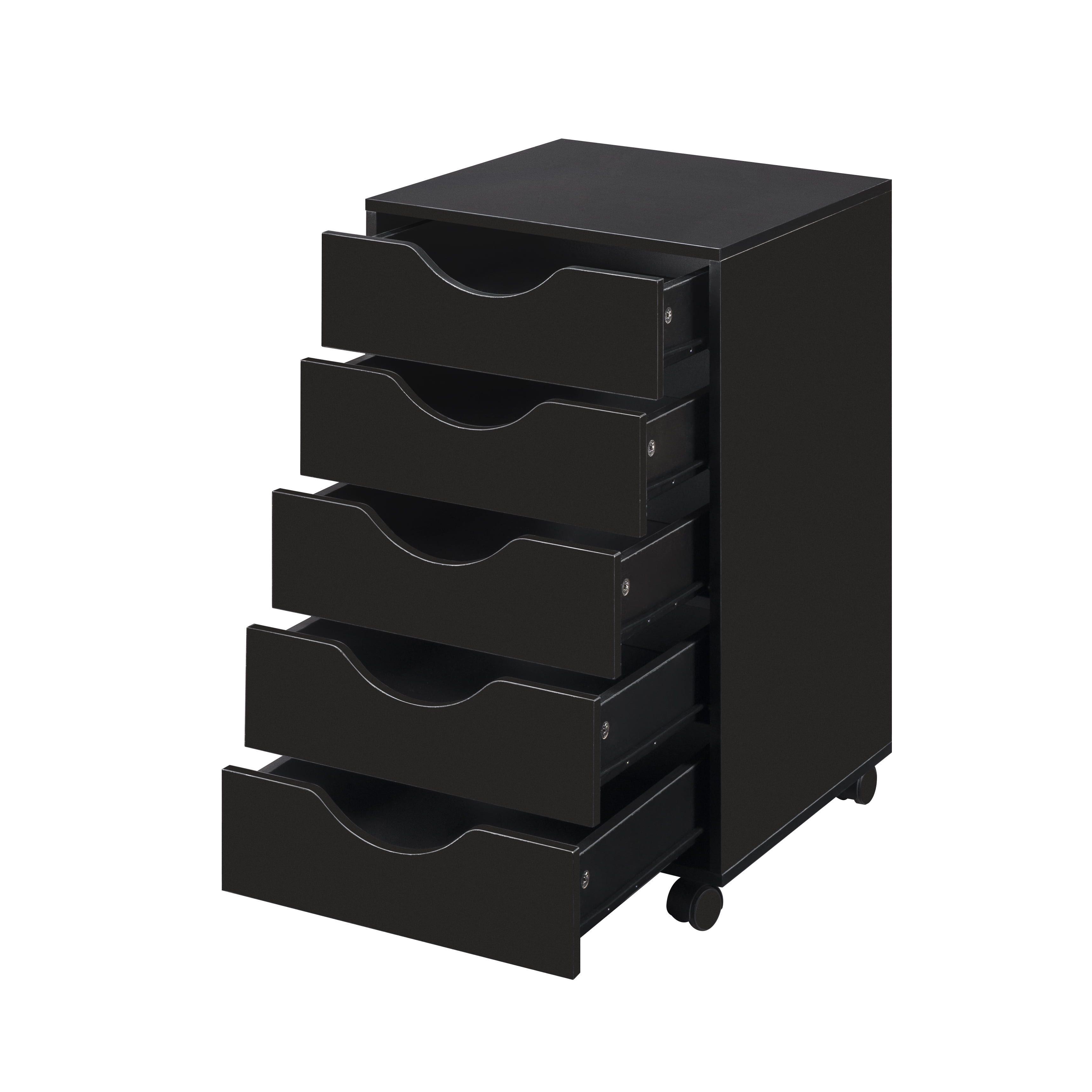 File Storage Office Metal Filing Cabinet with 5 Drawers Unit Castors Under Desk