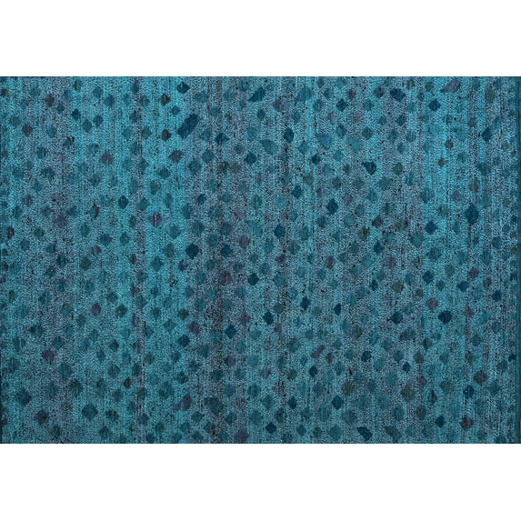 Ahgly Company Indoor Rectangle Abstract Light Blue Modern Area Rugs, 8' x 10'