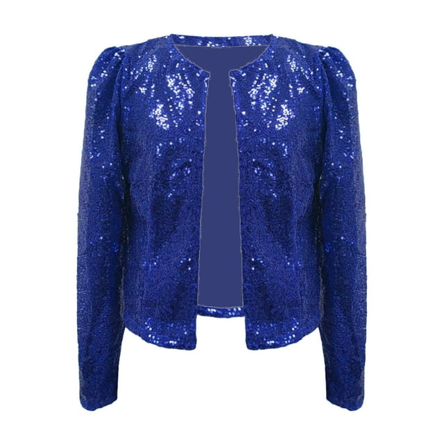 Kcodviy Femmes Décontracté Paillettes Sequins Veste Décontractée pour Femmes Grande Taille Cardigan Scintillant Longue Veste Décontractée pour Femmes Robe Décontractée Vestes pour Femmes Décontracté Vestes d'Automne pour Femmes