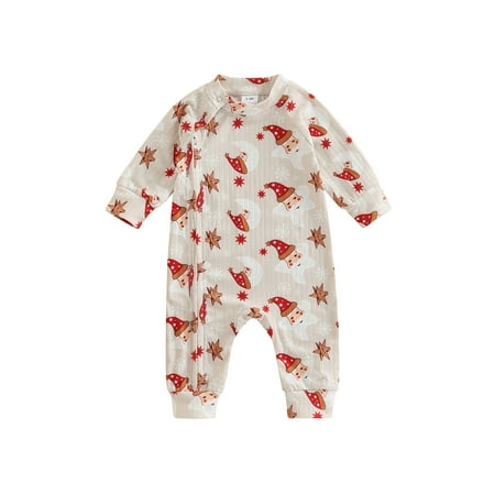 

Meihuida Baby Girls Boys Romper Cartoon Patterns Print Round Neck Long Sleeve Jumpsuit with Zipper 0-18 Months