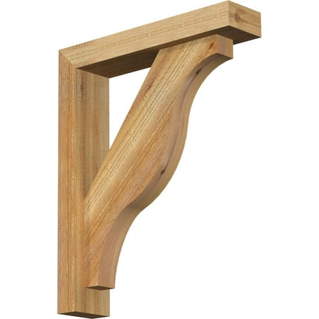 

Ekena Millwork 4 W x 18 D x 22 H Funston Block Rough Sawn Bracket w/ Offset Brace Western Red Cedar