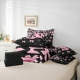 thumbnail image 6 of jejeloiu Personalized Gifts Bowtie Bedding Comforter Set 7-Piece,Letter S King Bedding Sets,Pink Black Bow Bowknot Bed ,Lightweight Room Decoration Reversible, 6 of 8