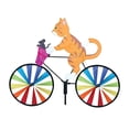 thumbnail image 2 of Molino de Viento , Animal Bike Yard Art Decoration Decoración de Jardín, Garden Yard Decor, Whirligig Cartoon Animal Biking Windmill An Gato amarillo 37x42cm Soledad hilandero de viento, 2 of 10