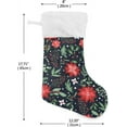 thumbnail image 2 of Floral Poinsettia Christmas Christmas Stockings Berry Christmas Presonalized Large Stocking Sock, Set of 1 Xmas Party Winter Decor Candy Bag Family Holiday Gift, 17.7 Inch, 2 of 7