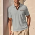 thumbnail image 4 of VgaVtl Big and Tall Polo Shirts Men Short Sleeve Summer Collared Color Block Waffle Teeshirts for Men Going Out Casual, 4 of 5