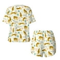 thumbnail image 5 of Naloa Leopard Print Women's Short-Sleeved Pajama Set, Loungewear, Summer pajamas, Breathable Cozy - Large, 5 of 9
